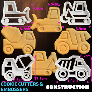 Ensemble de découpoirs et d'emporte-pièces pour biscuits en forme de véhicules de construction - 4 pièces, durables, moulés par injection, pour biscuits, fondant et pâte à sucre, pour la pâtisserie des enfants - Product Image 4