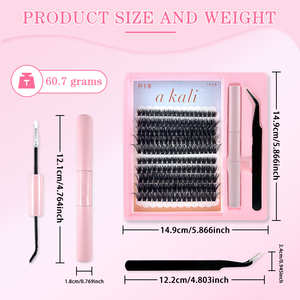 Pestañas Postizas de Pelo Sintético Coreano Hechas a Mano de Alta Calidad 80D, Libres de Crueldad Animal, 10 Filas, Bandejas Mixtas Individuales para DIY, Tipo <span class=keywords><strong>Envy</strong></span> Cluster Knot - Product Image 4