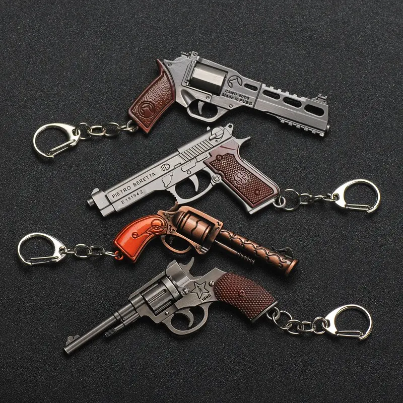 Best Seller Metal Key Chains Pistol Gun Revolver Weapon Model Pendant Keychain Wholesale