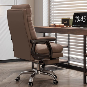 Sedia da Ufficio Direzionale in Pelle - Comoda per Lunghe Ore di Seduta, Reclinabile, Ergonomica, Regolabile in Altezza, Minimalista - Product Image 2