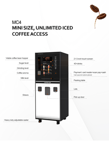 Compact Ice Coffee Vending Machine Small Footprint Commercial Coffee Dispenser Coin Operated SDK Enabled Cloud-Based Management - Product Image 2