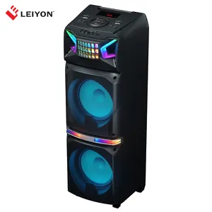 10 Inch Powered Active PA System Loudspeaker Blue zahn mit Microphone Bass Subwoofer Stage Speaker Monitor Built-in USB