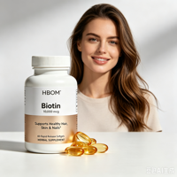Gélules de biotine OEM haute efficacité 1000 microgrammes pour la croissance des cheveux, les soins de la peau et des ongles, cellulose végétalienne pour adultes
