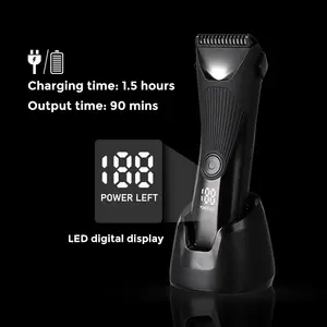 Man Grooming IPX7 Waterproof Manufacturer Pubic Ceramic Blade Clippers USB Ball Groin Body Hair Trimmer For Men