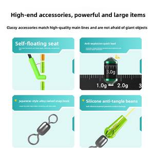 Matériel de pêche OEM amélioré 3.6m-9.0m 0.8 # -6.0 #   Siège de flotteur double-trou en nylon importé du Japon pour montage de pêche - Product Image 6