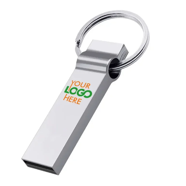 Custom Key Ring Metal USB Flash Drives 16GB Keychain Style USB 2.0 Memory Stick with Laser Engraved Logo Pen Drive DDP DAP