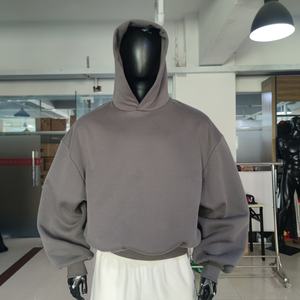 Conjunto Deportivo Personalizado de Corte Cuadrado, Color Gris Jaspeado, Ligero, de Felpa de Algodón, Sudadera con Capucha Extra Grande para Hombre, Pantalones Deportivos, Conjunto de Dos Piezas para Correr - Product Image 5