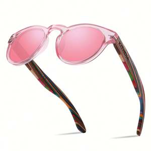 Gafas de Sol de Madera Hechas a Mano, Montura Redonda de Madera, Gafas de Madera Polarizadas para Mujer, Novedad 2025 - Product Image 5