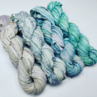 Ruban fantaisie en soie recyclée écologique double face de 3 pouces, 100 % fil fantaisie pour tricot et broderie manuels résistants
