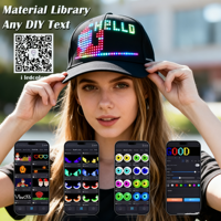 Casquette de baseball à écran LED programmable par application, prix promotionnel, texte DIY, GIF, message publicitaire LED, casquette lumineuse à LED avec charge USB