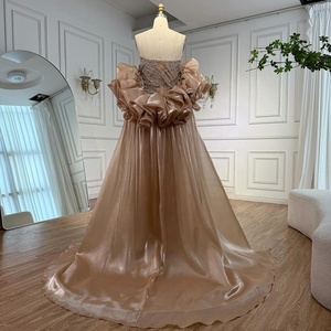 Serene Hill LA72896 Abito da Sera a Sirena di Lusso Senza Spalline Color <span class=keywords><strong>Nude</strong></span> con Perline e Mantella per Feste Formali 2025 - Product Image 5