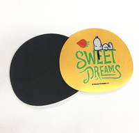 Petit tapis de souris en tissu texturé de style écologique imprimé, tendance et de qualité supérieure, avec points de couture ronds