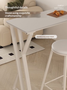 Comptoir <span class=keywords><strong>de</strong></span> <span class=keywords><strong>bar</strong></span> moderne pour usage domestique, style crème, pour balcon, petit comptoir <span class=keywords><strong>de</strong></span> <span class=keywords><strong>bar</strong></span> décontracté, <span class=keywords><strong>table</strong></span> haute simple, comptoir <span class=keywords><strong>de</strong></span> <span class=keywords><strong>bar</strong></span> blanc pur pour cuisine - Product Image 5