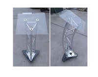 Atril de aluminio Rectangular curvo de fábrica, exhibición de podio plegable y portátil para espectáculo de eventos de escenario