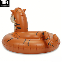 Bouée de natation gonflable en PVC épaissi en forme de tigre, flotteur de piscine durable pour enfants, idéal pour les fêtes aquatiques, la plage estivale et les jeux de baignade ludiques