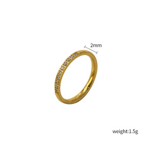 Minimalist Diamond Encrusted <b>Titanium</b> Steel <b>Ring</b> 316 Stainless Steel Index Finger <b>Ring</b> Unisex Everyday Wear - Product Image 4