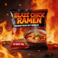 Nouilles Ramen Blaze Chick Personnalisées en Gros, Cuites au Blé Dur, Non Frites, Saines, Sans Conservateurs, Aliment Instantané en Vrac/Emballage en Boîte
