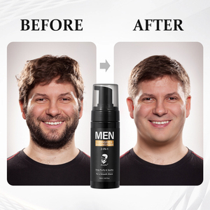 Mousse nettoyante pour le visage 2 en 1, acide aminé naturel, adoucissant la <span class=keywords><strong>moustache</strong></span>, mousse de rasage pour hommes, entretien personnel, vente en gros - Product Image 5