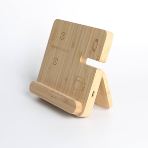 Station de charge sans fil 3 en 1 en bambou 15W pour iPhone, AirPods, <span class=keywords><strong>Apple</strong></span> <span class=keywords><strong>Watch</strong></span> |   Chargeur sans fil rapide - Product Image 3