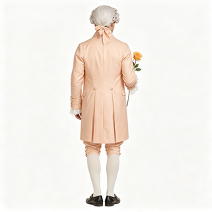 Ensemble de costume de noble rococo du XVIIIe siècle pour <span class=keywords><strong>homme</strong></span> : Gilet, pantalon de jambes larges, jabot en dentelle blanche, perruque – Idéal pour bal masqué <span class=keywords><strong>baroque</strong></span> et Halloween - Product Image 4