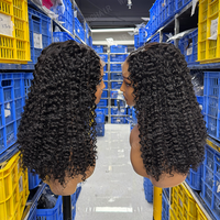 Perruques de cheveux humains 5x5 à dentelle invisible, bouclées crépues, en cheveux vietnamiens bruts d'un seul donneur, cuticules alignées