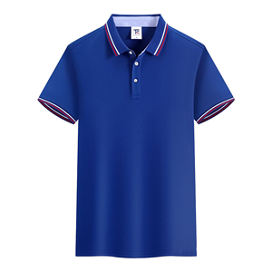 Chemises polo à col rayé bleu, blanc et noir personnalisées, chemise de travail de haute qualité avec logo brodé, taille plus disponible - Product Image 5