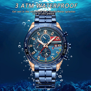 Reloj de Cuarzo Analógico Multifuncional Clásico de Lujo 8410 para Hombre, Calendario, Resistente al Agua, Correa de Acero Inoxidable, Deportivo, para Negocios - Product Image 5