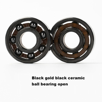 Roulements à billes noirs lisses et silencieux, roulements à billes noirs dorés 608, roulements à billes en céramique blanche scellés rouges pour roues de skateboard
