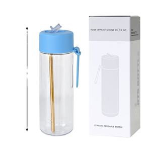 ขวดน้ำพลาสติก Tritan ขนาด 25 ออนซ์ ปลอดสาร BPA เป็นมิตรกับสิ่งแวดล้อม กันลื่น พร้อมหลอดดูดแบบพับได้ พิมพ์โลโก้ได้ตามต้องการ เหมาะสำหรับน้ำผลไม้และกาแฟ - Product Image 5