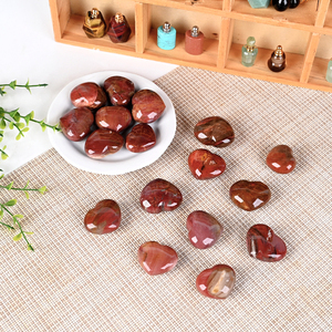 Venta al por Mayor de Piedras Curativas Naturales, Corazones de Madera Petrificada, Gemas de Corazón, Tallados de Cristal para Decoración - Product Image 4