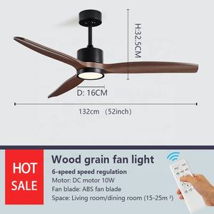 52インチABS3枚羽根3色調光高級DC大型モダンLED大型シーリングファンライト付き - Product Image 4