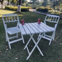 Balcon Jardin Salon Parc Utilisation Vente en Gros Portable En Plastique Moderne Camping En Plein Air Pique-Nique Tables et Chaises Ensembles