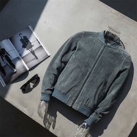 Veste en cuir suédé pour homme, fabrication OEM en gros, personnalisable, automne-hiver, grande taille, unie, style motard, veste bomber en suédé élégante
