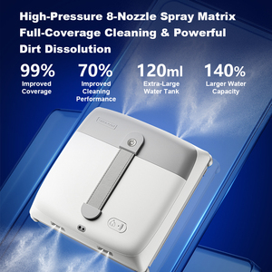 Window Cleaning Robot Liectroux G9, with 2 <b>Vibrating</b> Arms, 8-way Water Pump Spray,10kpa,frameless Works,app,voice Prompts - Product Image 3