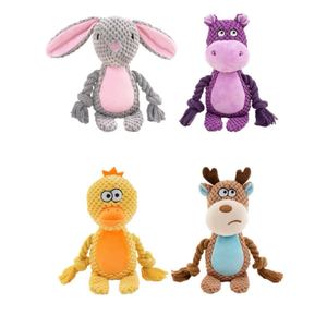 Çift Katmanlı Pamuk Halat Kumaş Evcil Hayvanlar İçin Çiğneme Oyuncağı BB Sesli + Hışırtılı Kağıt Diş Temizleme Halat Çekme Eğitimi Köpek Peluş Oyuncak - Product Image 6