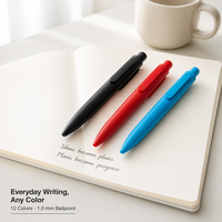 Pulpen Klik Ultra Ringan 10g ABS 1.0mm 12 Warna Logo Kustom Promosi Grosir