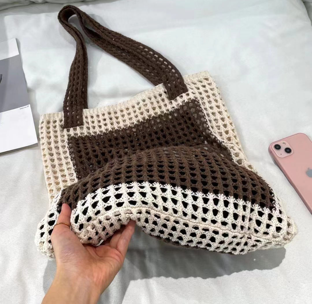 Bolso de mano de diseño de ganchillo de estilo vintage, bolso de