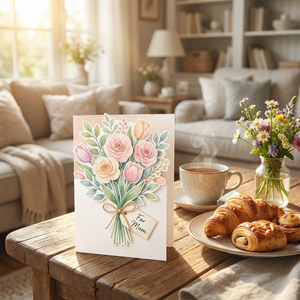 <span class=keywords><strong>Carte</strong></span> de vœux 3D personnalisée de luxe avec bouquet de fleurs pop-up pour maman, grand-mère, cadeau souvenir pour la fête des mères - Product Image 2