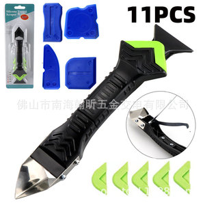 Spatule en silicone 11 pièces avec lame en acier inoxydable et poignée ergonomique pour le remplissage et l'étanchéité du plâtre - Product Image 1