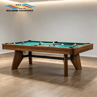 Table de billard américaine S.Q.F TP-Z918 de 8 pieds, tapis vert, plateau en ardoise, structure en bois massif, design classique, billes et queues |   Marque Home Commercial