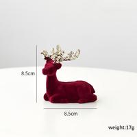 Ornamen Gantung Ramah Lingkungan Bentuk Rusa Natal, Dekorasi Pohon Natal, Hiasan Karangan Bunga, Liontin Kain Berlapis Plastik, Figur Pesta