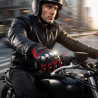 Gants de moto tout-terrain, course sur route, à doigts complets, antidérapants, en microfibre, résistants aux chocs, à doigts pleins
