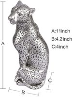 Statue de Cheetah en résine, grande Sculpture de léopard, décoration pour la maison et le bureau, en Or ou argent