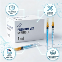 Boîtes d'emballage personnalisées pour seringues de 0,5 ml et 1 mm, couleur violette, 1 ml, 0,5 mm, 1 mm, 1/2 pouce
