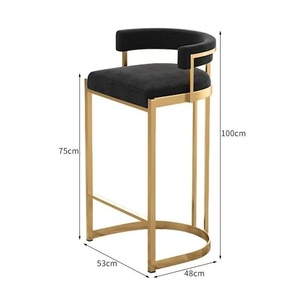 <span class=keywords><strong>Chaise</strong></span> <span class=keywords><strong>de</strong></span> <span class=keywords><strong>bar</strong></span> haute <span class=keywords><strong>de</strong></span> style ferme avec cadre métallique, design nordique <span class=keywords><strong>de</strong></span> luxe léger, <span class=keywords><strong>dossier</strong></span> moderne et minimaliste, pour cafés, bars, usage domestique et table îlot - Product Image 6