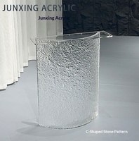 Base de support de table semi-circulaire en acrylique Xintao de qualité supérieure, motif pierre, effet vague d'eau, haute transparence, forme arquée E0
