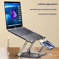 Support de refroidissement pliable en acier au carbone Huyo pour ordinateur portable et téléphone portable, double usage, avec ventilateur silencieux, pour gaming, rehausseur, refroidissement par air