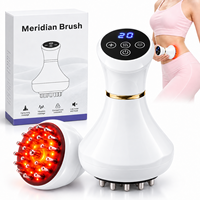 Brosse Électrique de Massage des Méridiens Mini Portable, Appareil de Gua Sha Amincissant pour le Corps, Masseur Vibrant Chauffant, Appareil de Ventouses Complet pour la Maison