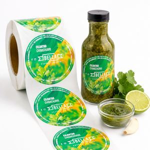 Autocollants ronds en vinyle imperméable pour logo FX, étiquettes alimentaires autocollantes pour bouteilles et bocaux, pour assaisonnements et sauces piquantes - Product Image 1