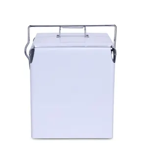 Refrigerador de metal de 17l com alça, refrigerador resistente isolado